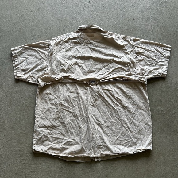 Columbia PFG Button Up Shirt Mens XL Tan Nylon Fishing Short Sleeve Outdoors - Picture 4 of 8